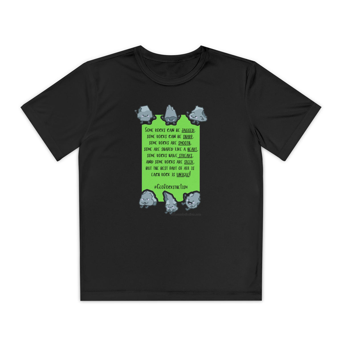 "Each Rock Is Unique" Youth Tee - Geo Rocks The 'Tism