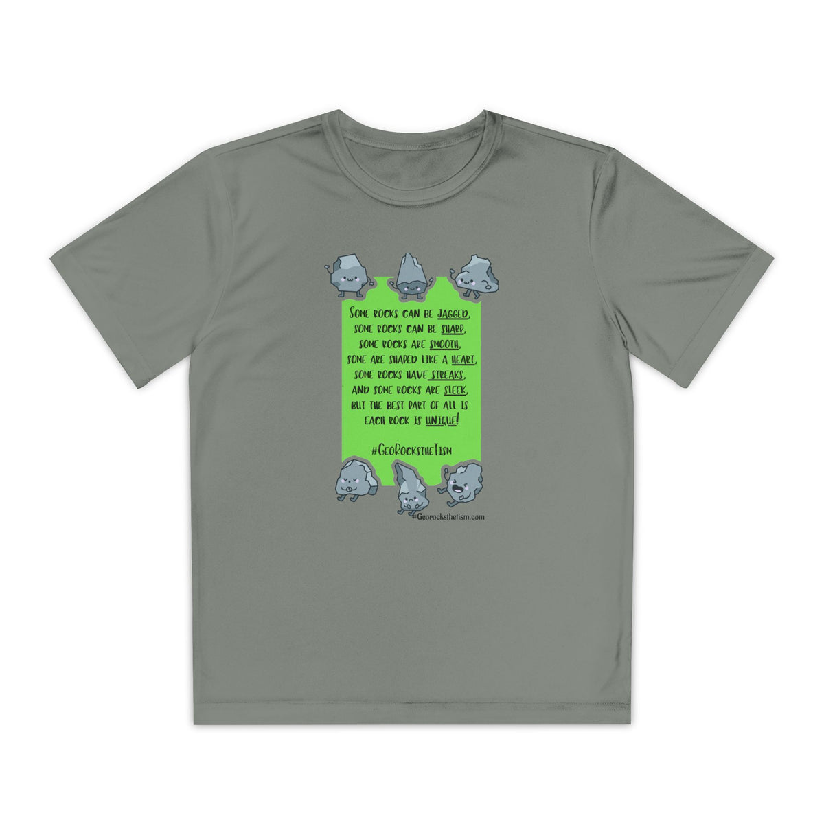 "Each Rock Is Unique" Youth Tee - Geo Rocks The 'Tism