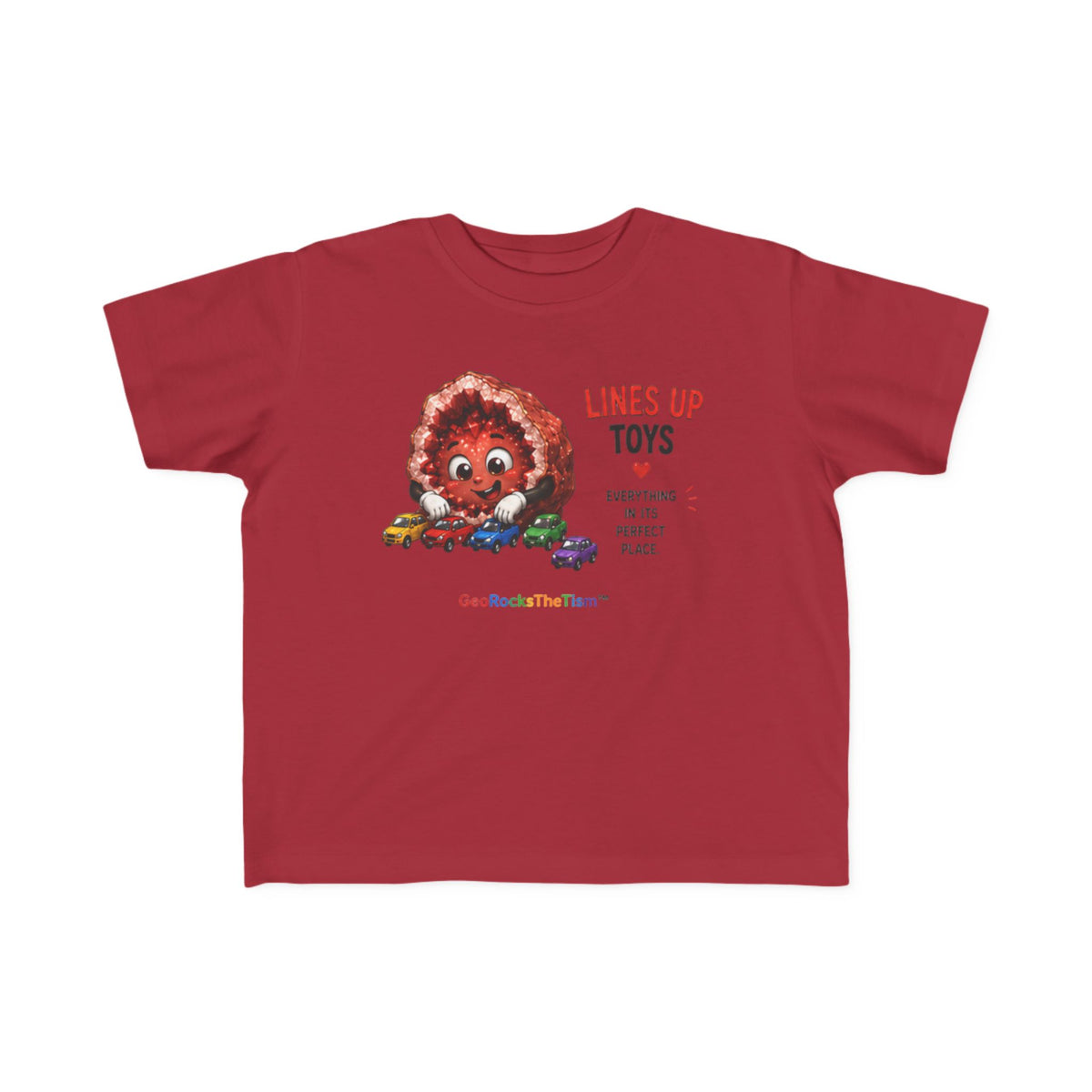 "Lines Up Toys" Stimming Geode Autism Self Sensory Regulation Toddler Tee - Geo Rocks The 'Tism