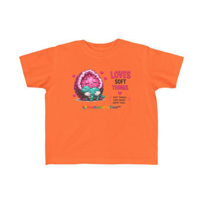 “Loves Soft Things” Stimming Geode Autism Self Sensory Regulation Toddler Tee