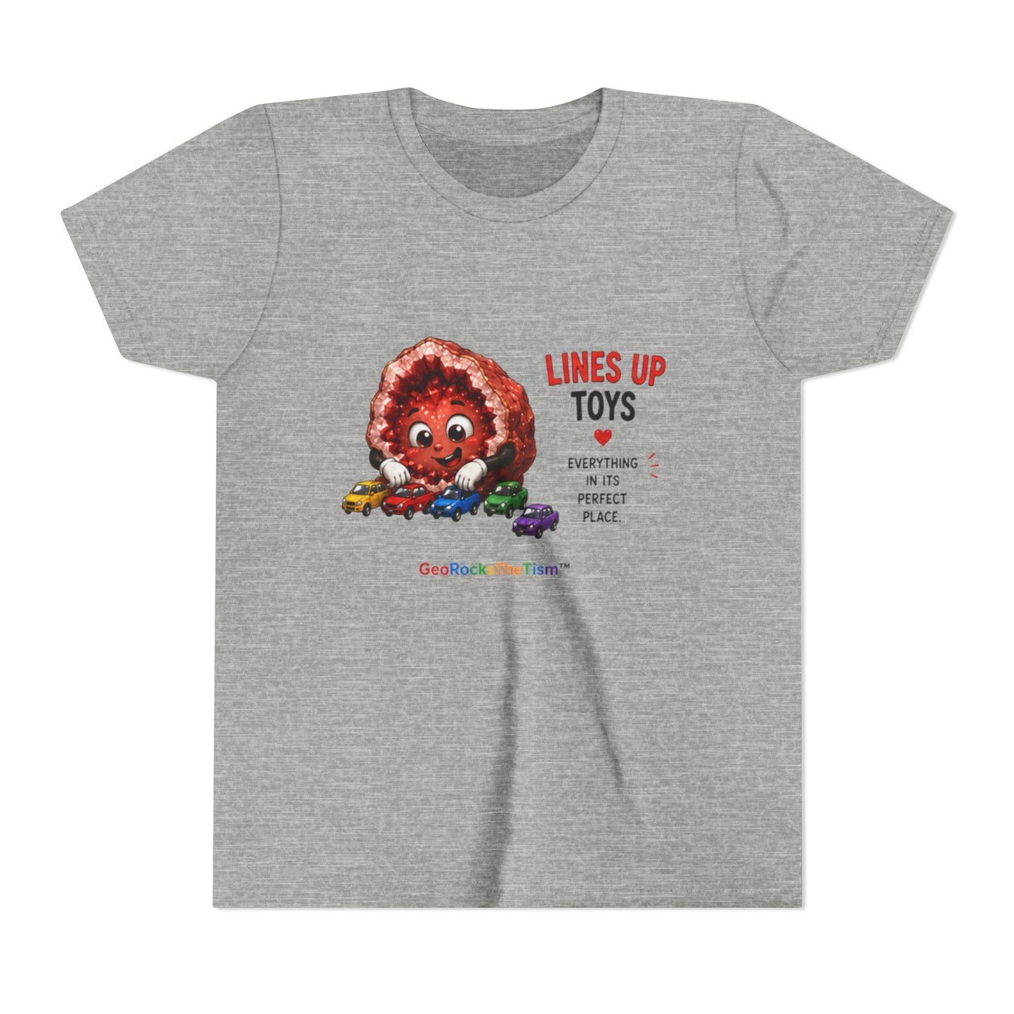 "Lines Up Toys" Stimming Geode -Autism Self Sensory Regulation Youth Tee