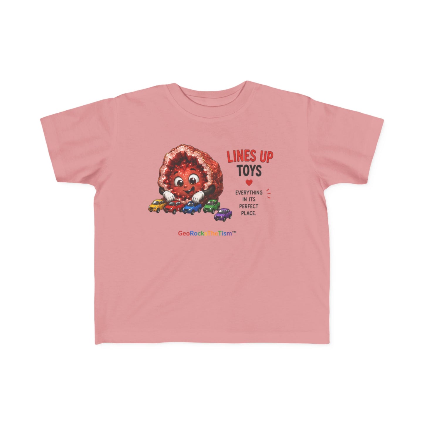 "Lines Up Toys" Stimming Geode Autism Self Sensory Regulation Toddler Tee