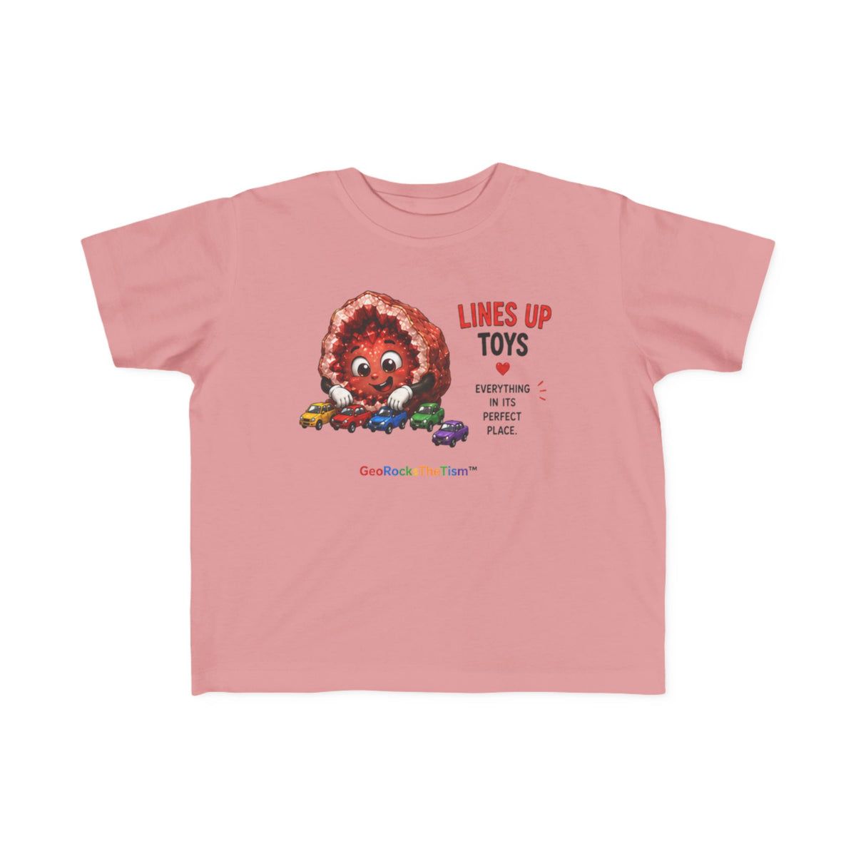 "Lines Up Toys" Stimming Geode Autism Self Sensory Regulation Toddler Tee - Geo Rocks The 'Tism