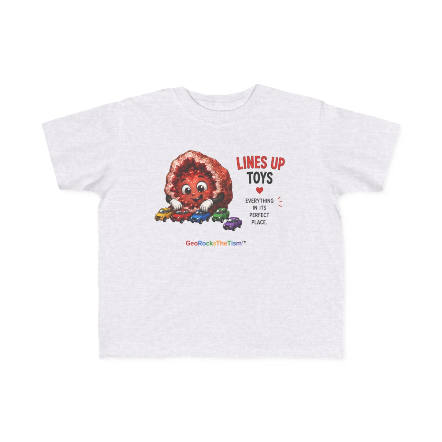 "Lines Up Toys" Stimming Geode Autism Self Sensory Regulation Toddler Tee