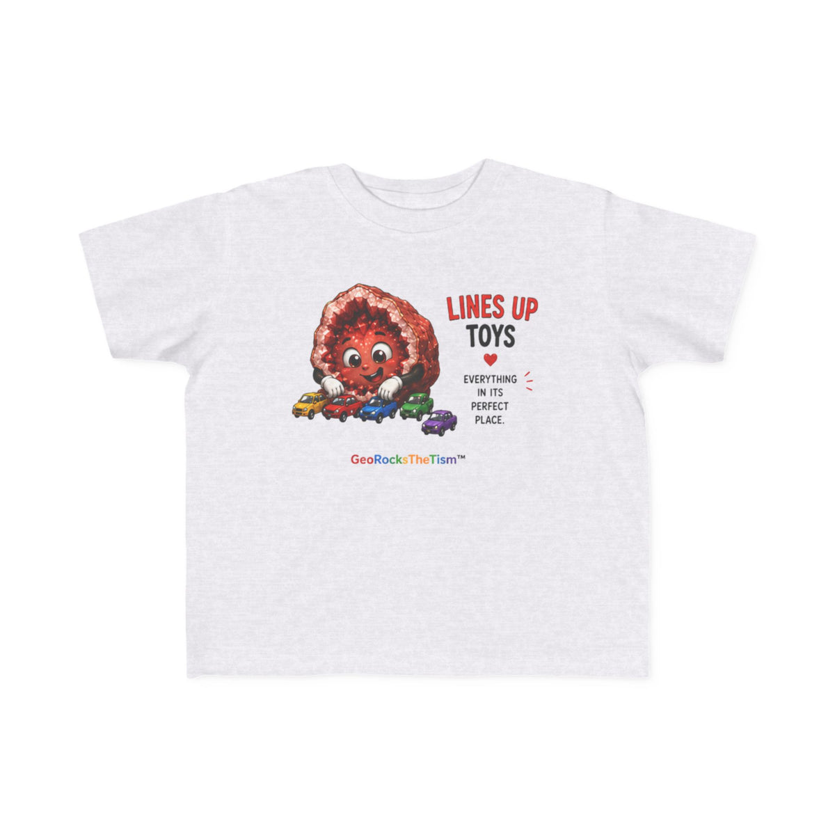 "Lines Up Toys" Stimming Geode Autism Self Sensory Regulation Toddler Tee - Geo Rocks The 'Tism