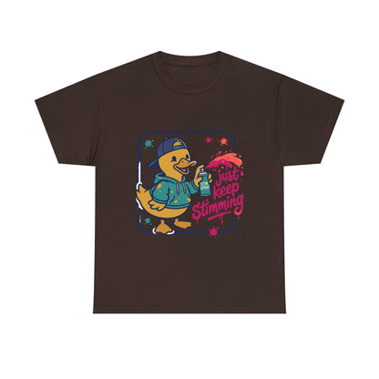 Graffiti Duck Tee-"Just Keep Stimming" Neurodiversity Awareness