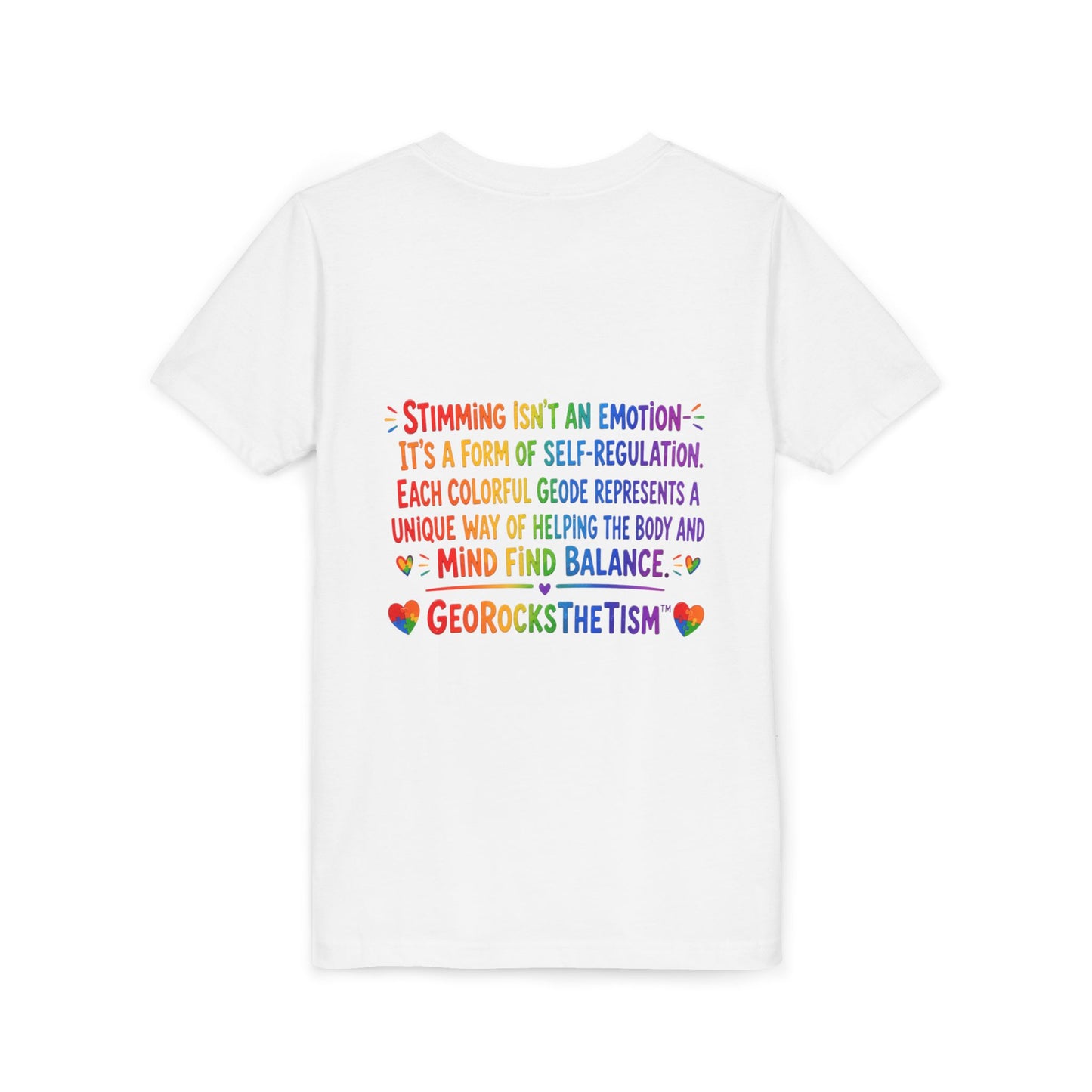 “Loves Soft Things” Stimming Geode -Autism Self Sensory Regulation Youth Tee