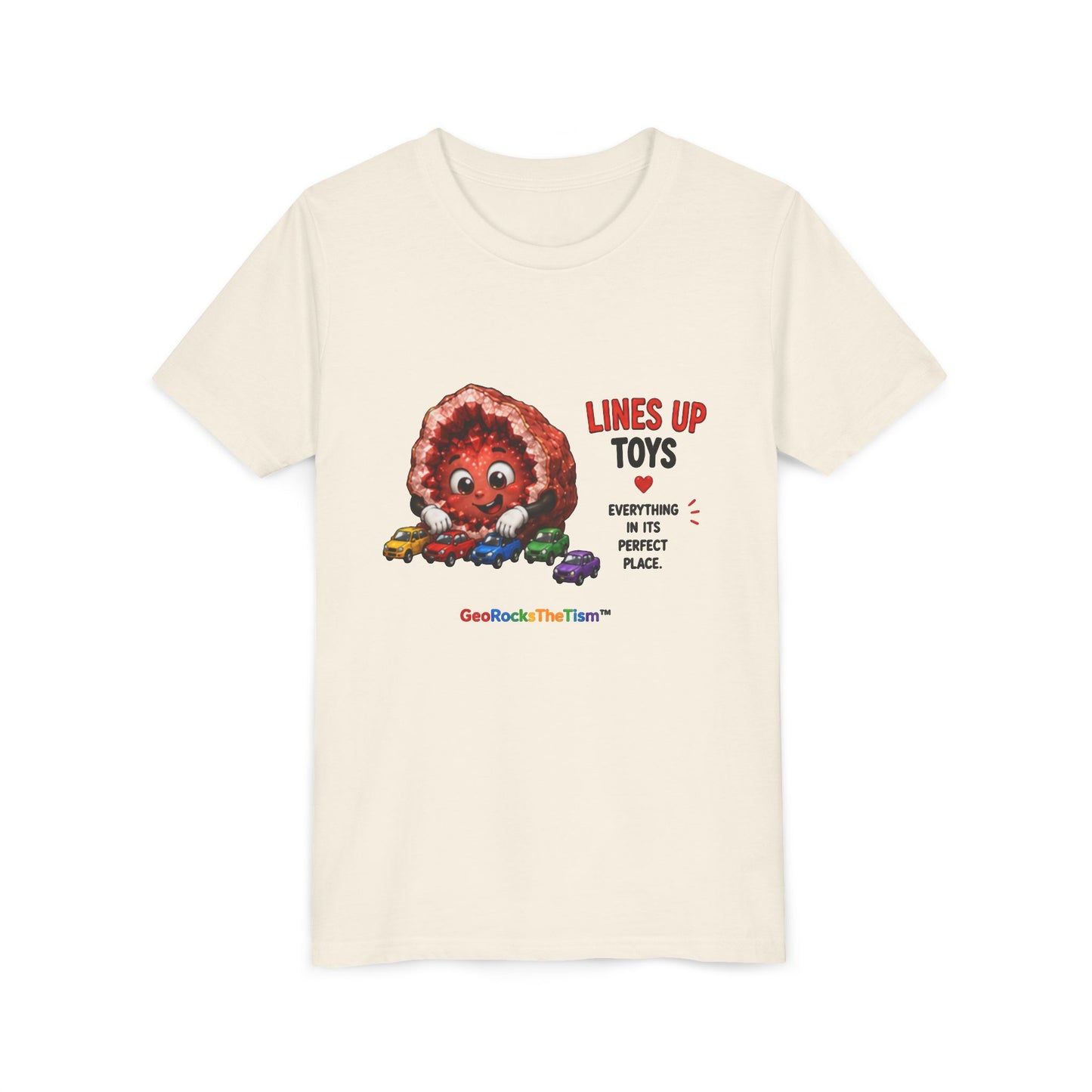 "Lines Up Toys" Stimming Geode -Autism Self Sensory Regulation Youth Tee