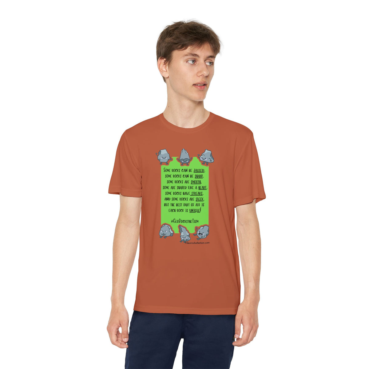 "Each Rock Is Unique" Youth Tee - Geo Rocks The 'Tism