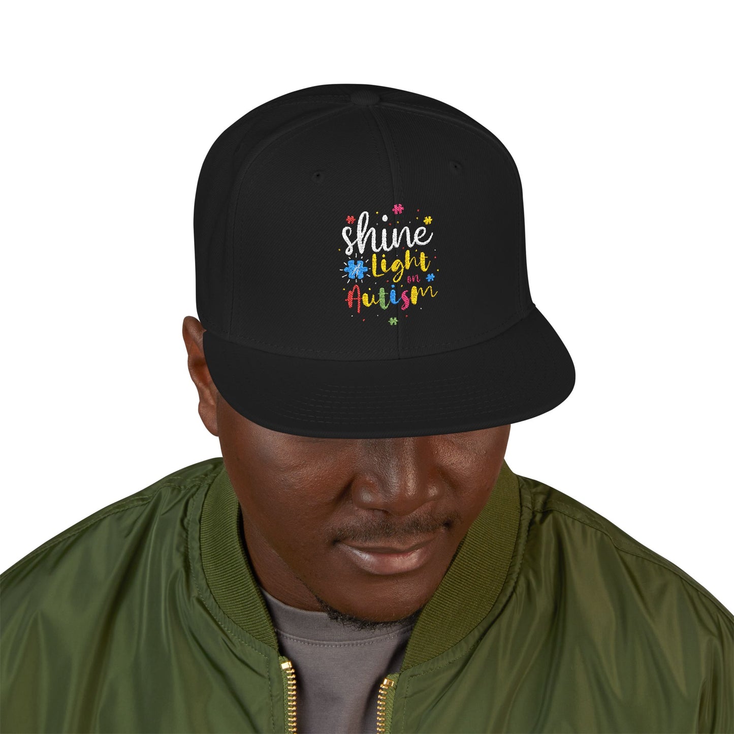 Shine Light Autism Colorful Snapback