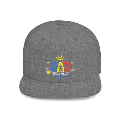 Dad Crown Flat Bill Snapback Hat – Colorful 'Dad' Graffiti Embroidered Cap for Father's Day - Geo Rocks The 'Tism