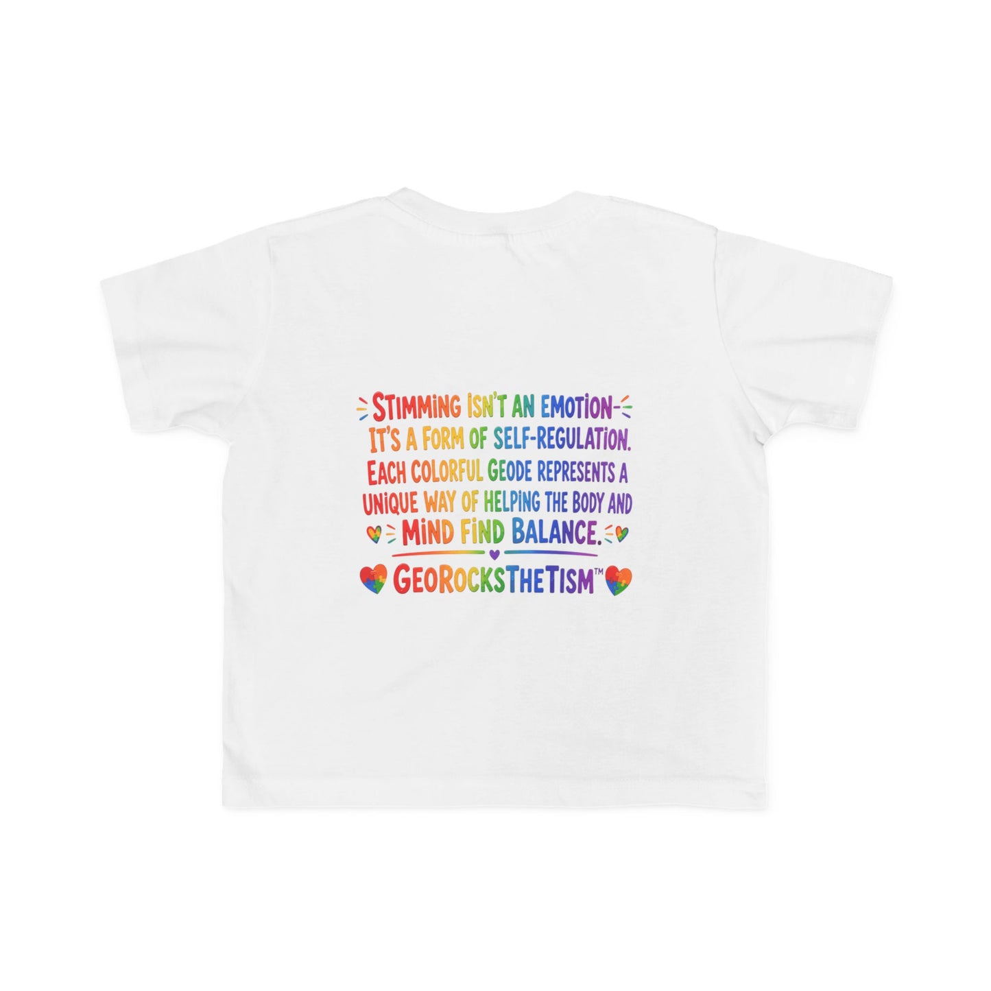 "Geo Flaps with Sticks" Stimming Geode Autism Self Sensory Regulation Toddler Tee