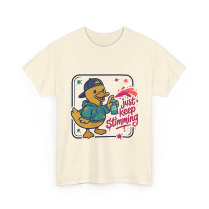 Graffiti Duck Tee-"Just Keep Stimming" Neurodiversity Awareness