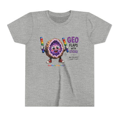 “GEO Flaps with Sticks!” Stimming Geode -Autism Self Sensory Regulation Youth Tee