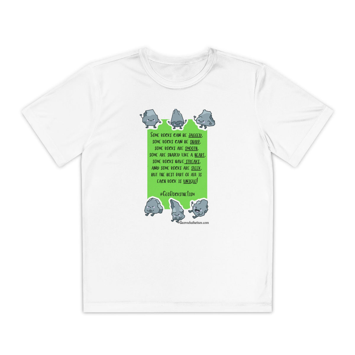 "Each Rock Is Unique" Youth Tee - Geo Rocks The 'Tism