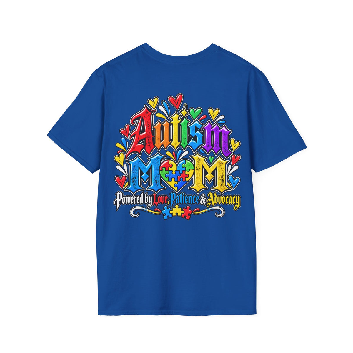 Autism Mom T-Shirt-"Powered by Love, Patience & Advocacy"