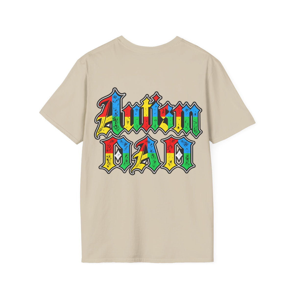 Autism Dad-Colorful Puzzle Pattern Support Tee