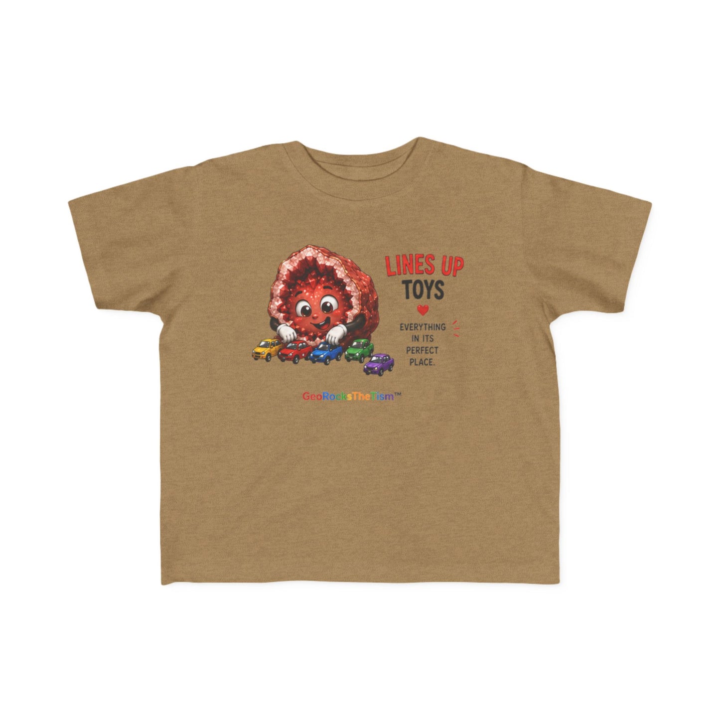 "Lines Up Toys" Stimming Geode Autism Self Sensory Regulation Toddler Tee