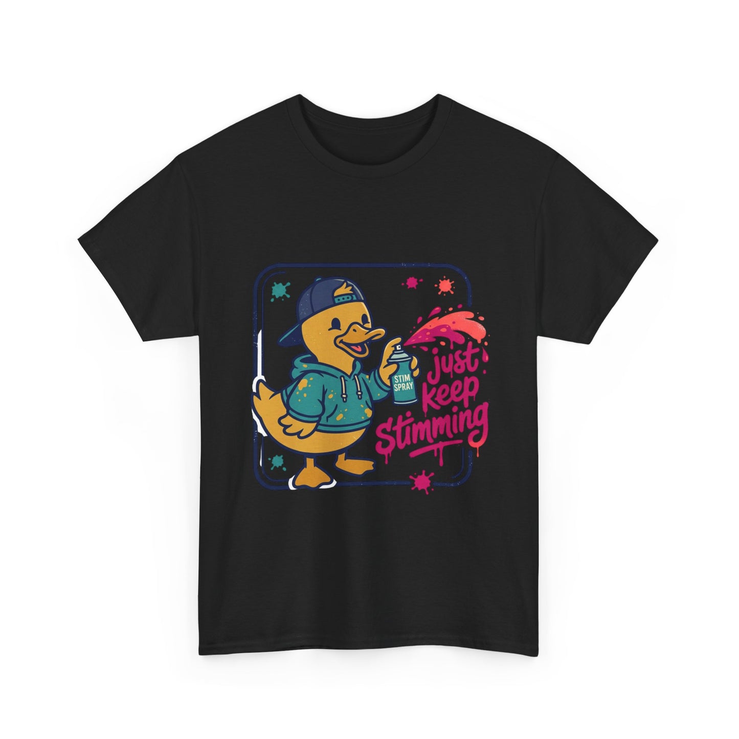 Graffiti Duck Tee-"Just Keep Stimming" Neurodiversity Awareness