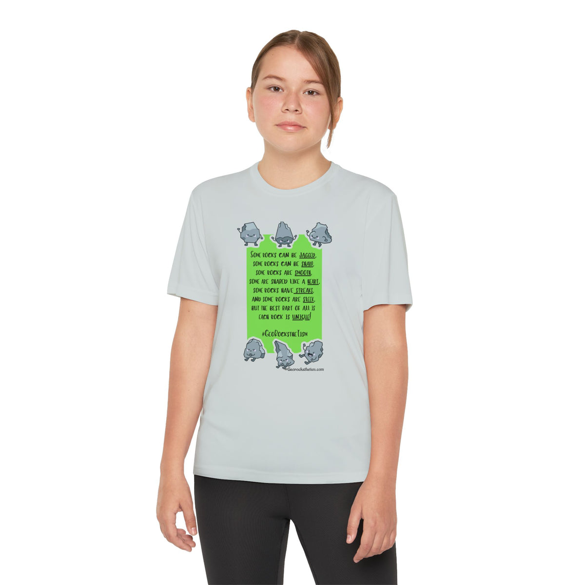 "Each Rock Is Unique" Youth Tee - Geo Rocks The 'Tism