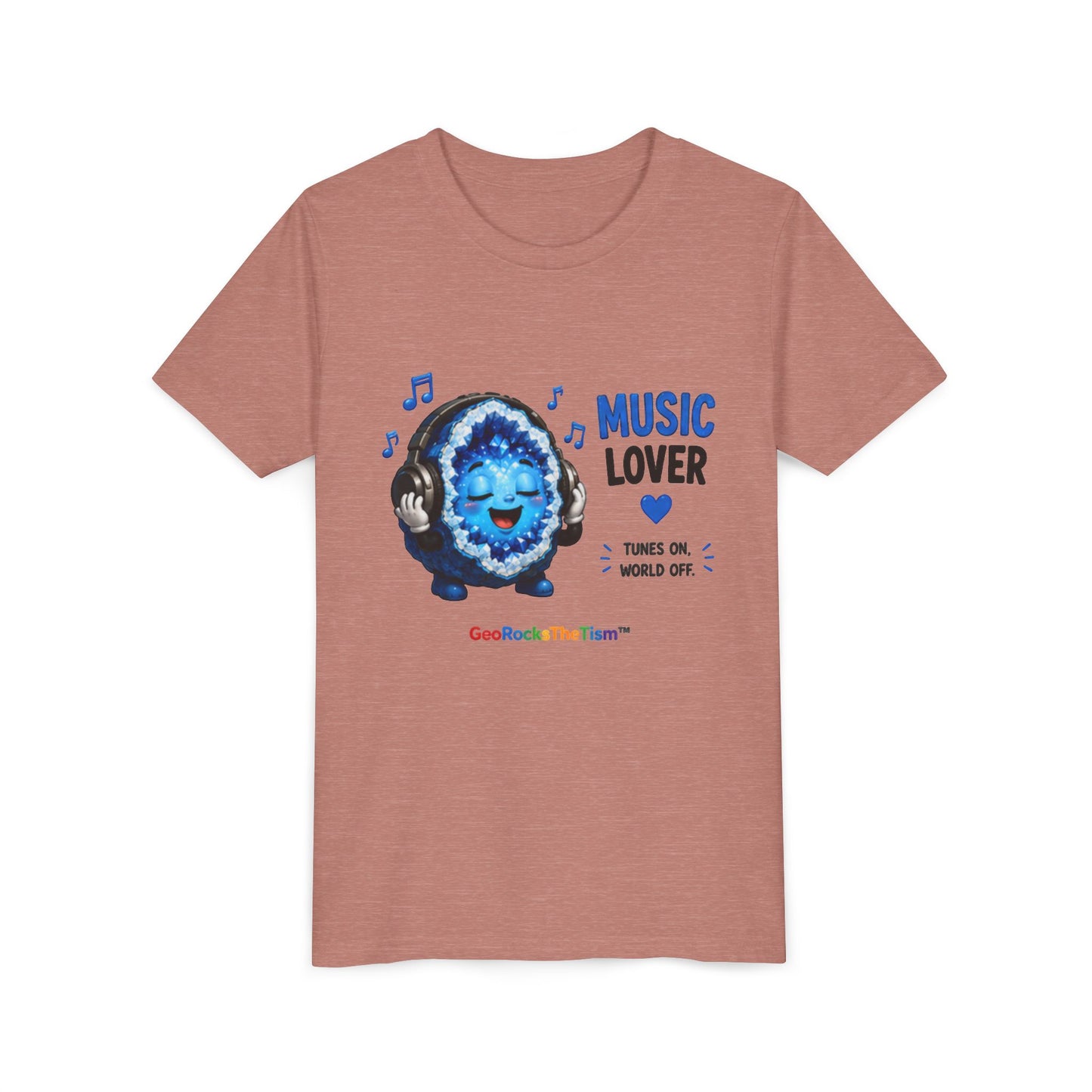 "Music Lover" Stimming Geode-Autism Self Sensory Regulation Youth Tee