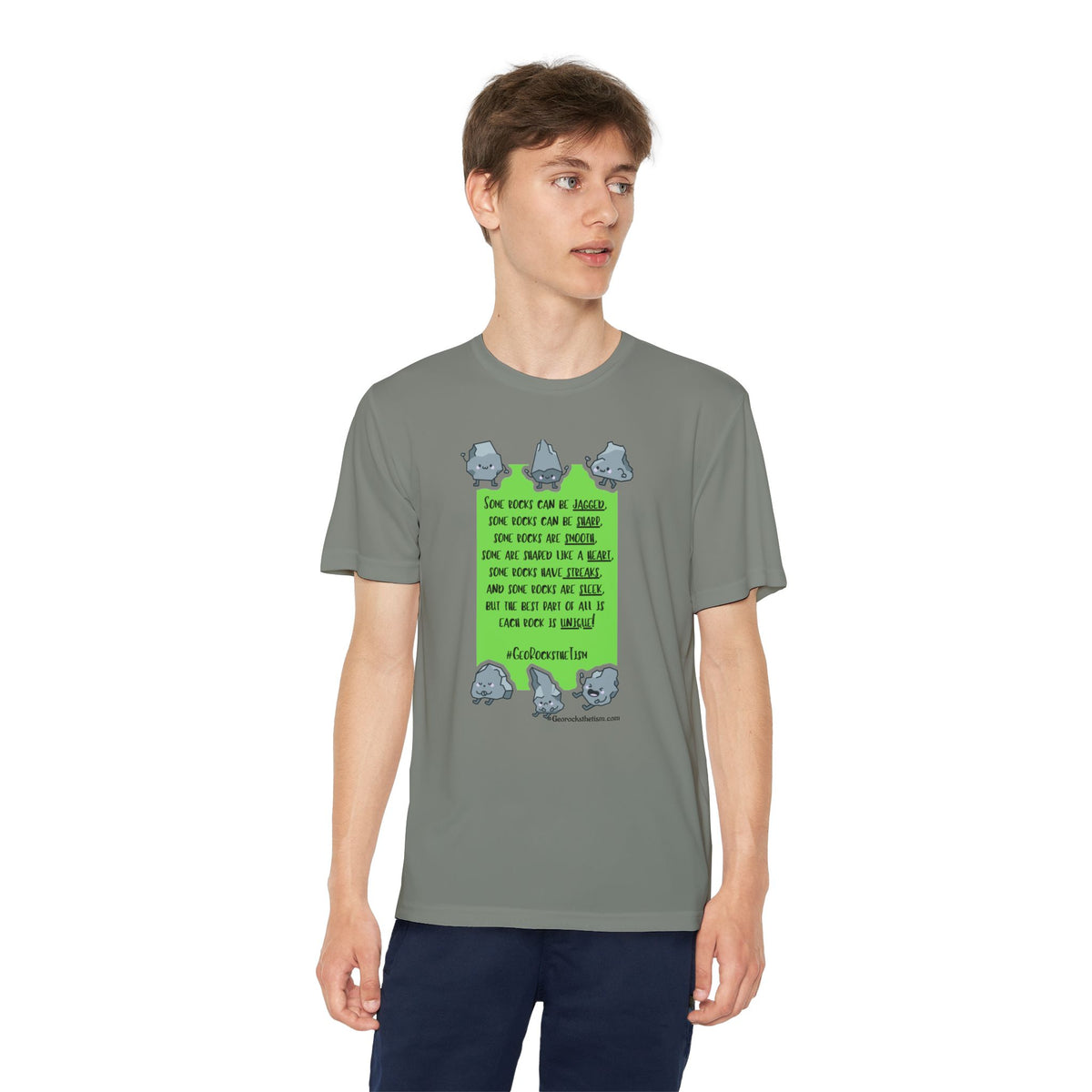 "Each Rock Is Unique" Youth Tee - Geo Rocks The 'Tism