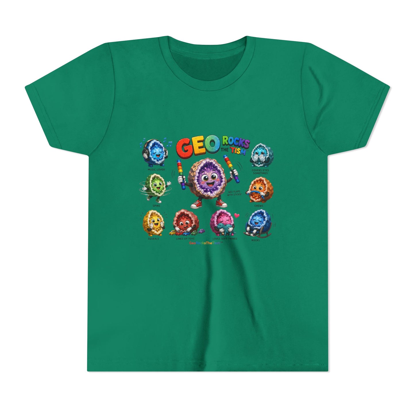 Stimming Colorful Geodes Education- Youth Tee