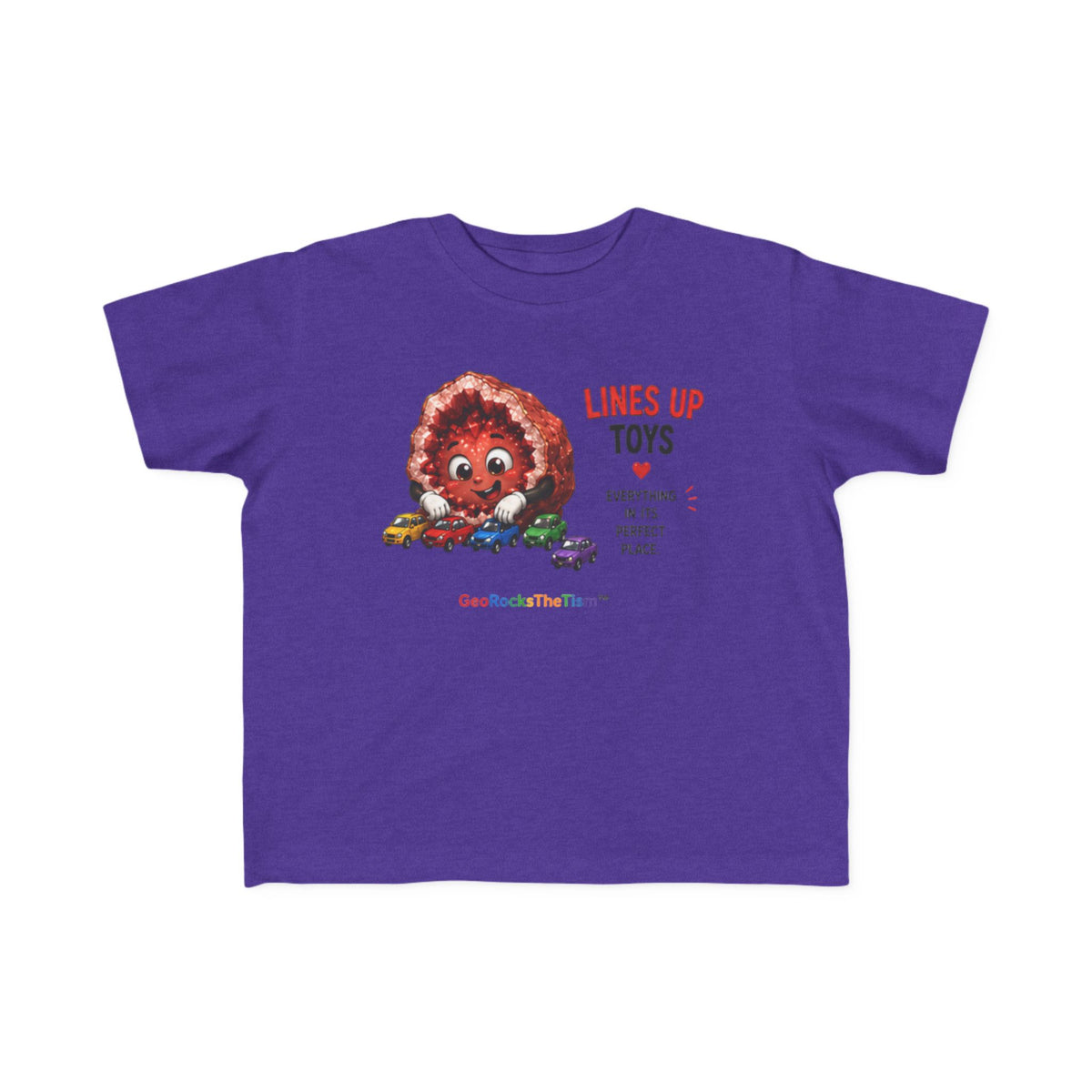 "Lines Up Toys" Stimming Geode Autism Self Sensory Regulation Toddler Tee - Geo Rocks The 'Tism