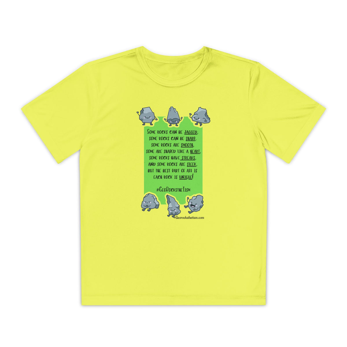 "Each Rock Is Unique" Youth Tee - Geo Rocks The 'Tism