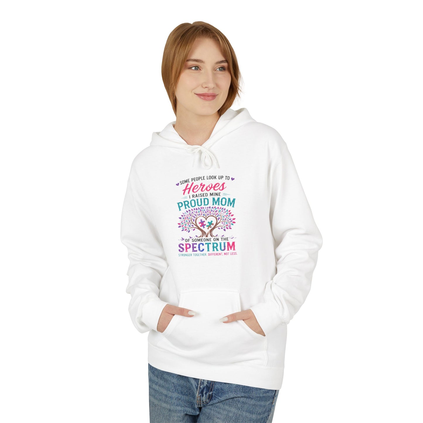Autism Proud Mom Hoodie — "Heroes Come in All Colors" Comfort Pullover - Geo Rocks The 'Tism
