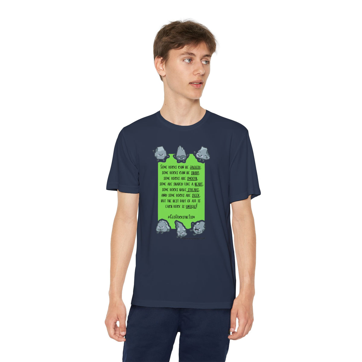 "Each Rock Is Unique" Youth Tee - Geo Rocks The 'Tism