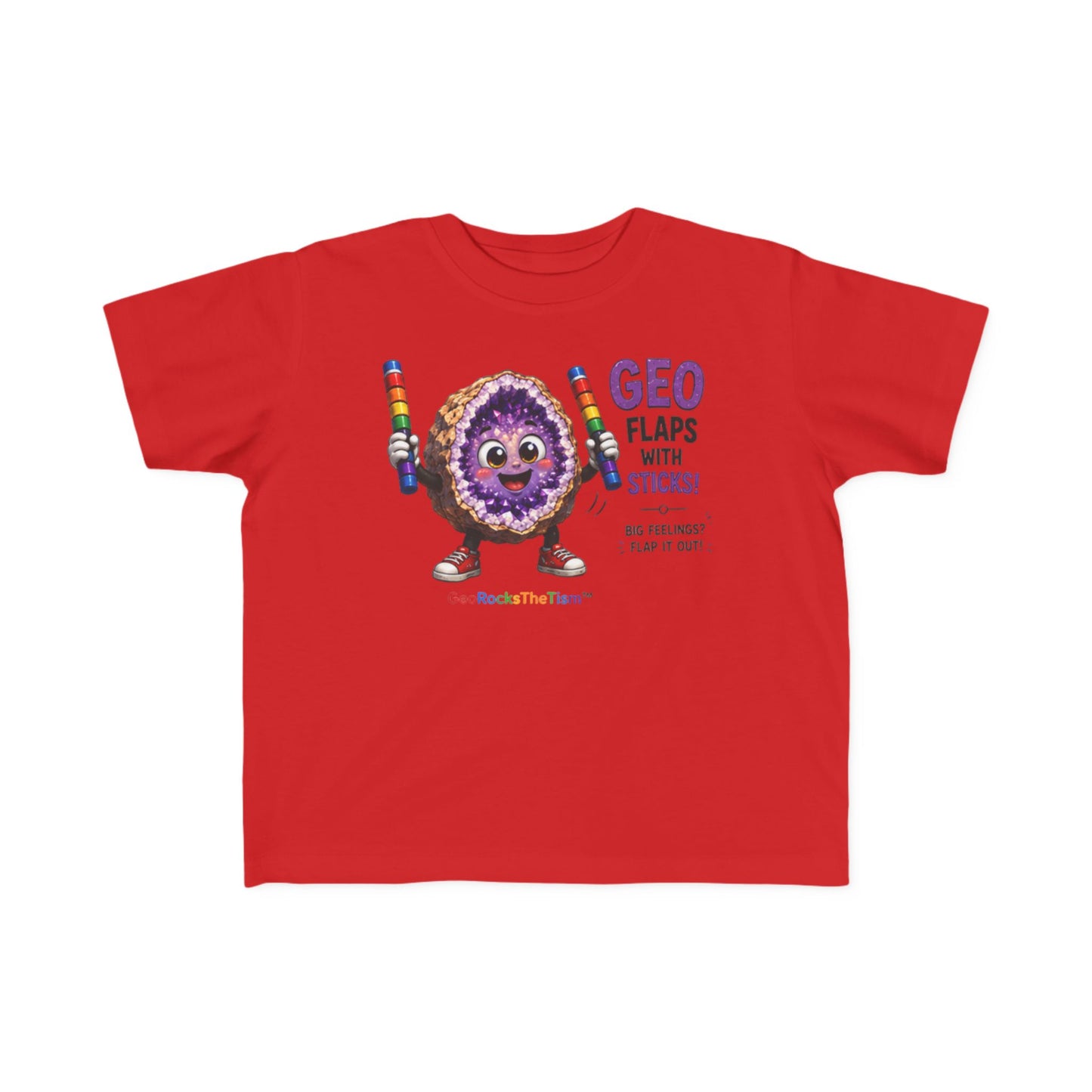 "Geo Flaps with Sticks" Stimming Geode Autism Self Sensory Regulation Toddler Tee