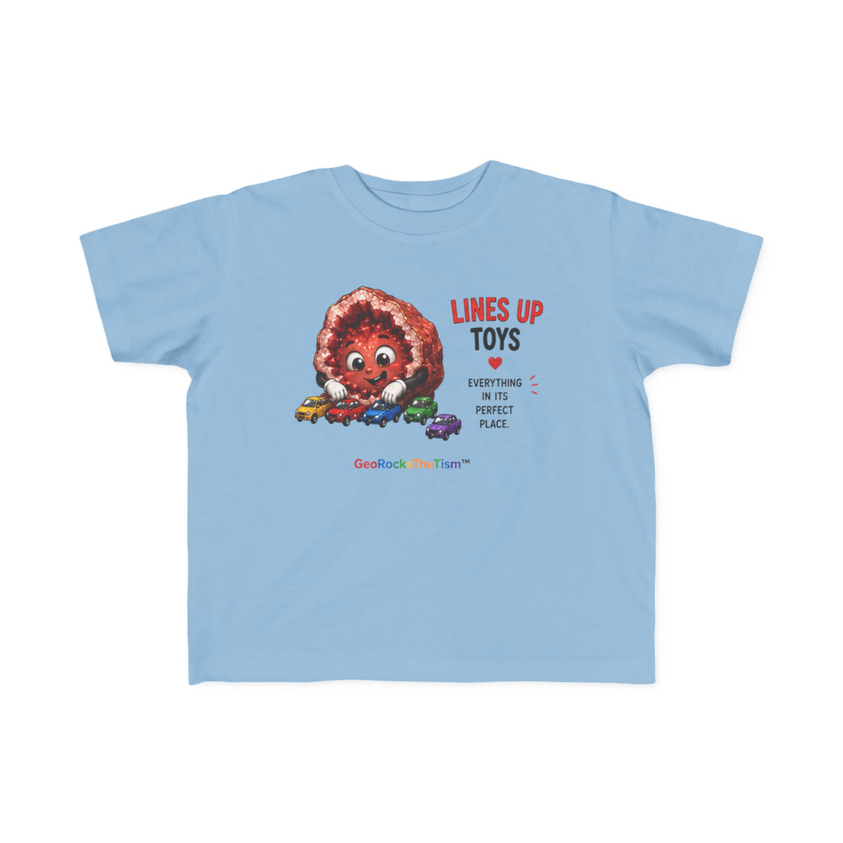 "Lines Up Toys" Stimming Geode Autism Self Sensory Regulation Toddler Tee - Geo Rocks The 'Tism
