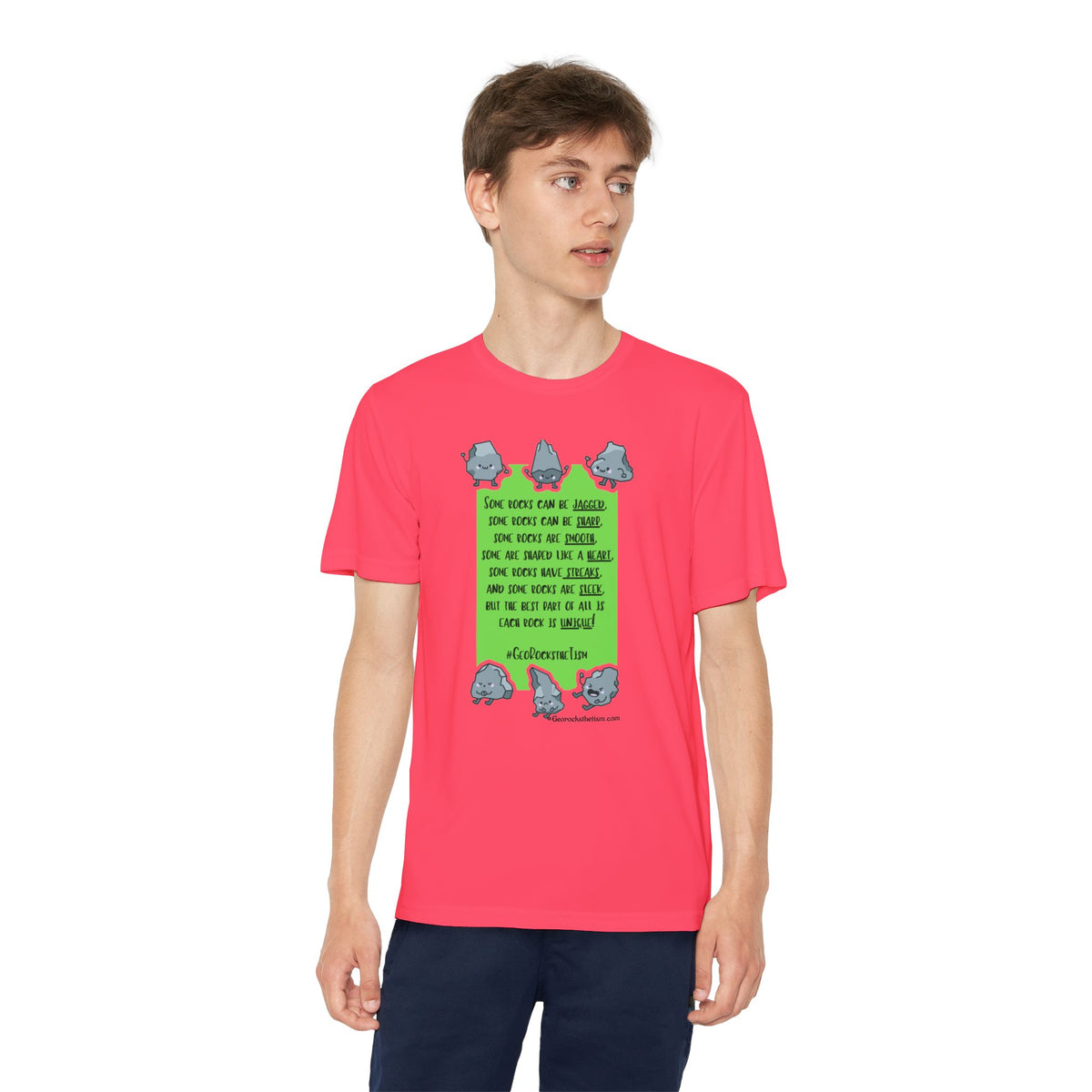 "Each Rock Is Unique" Youth Tee - Geo Rocks The 'Tism