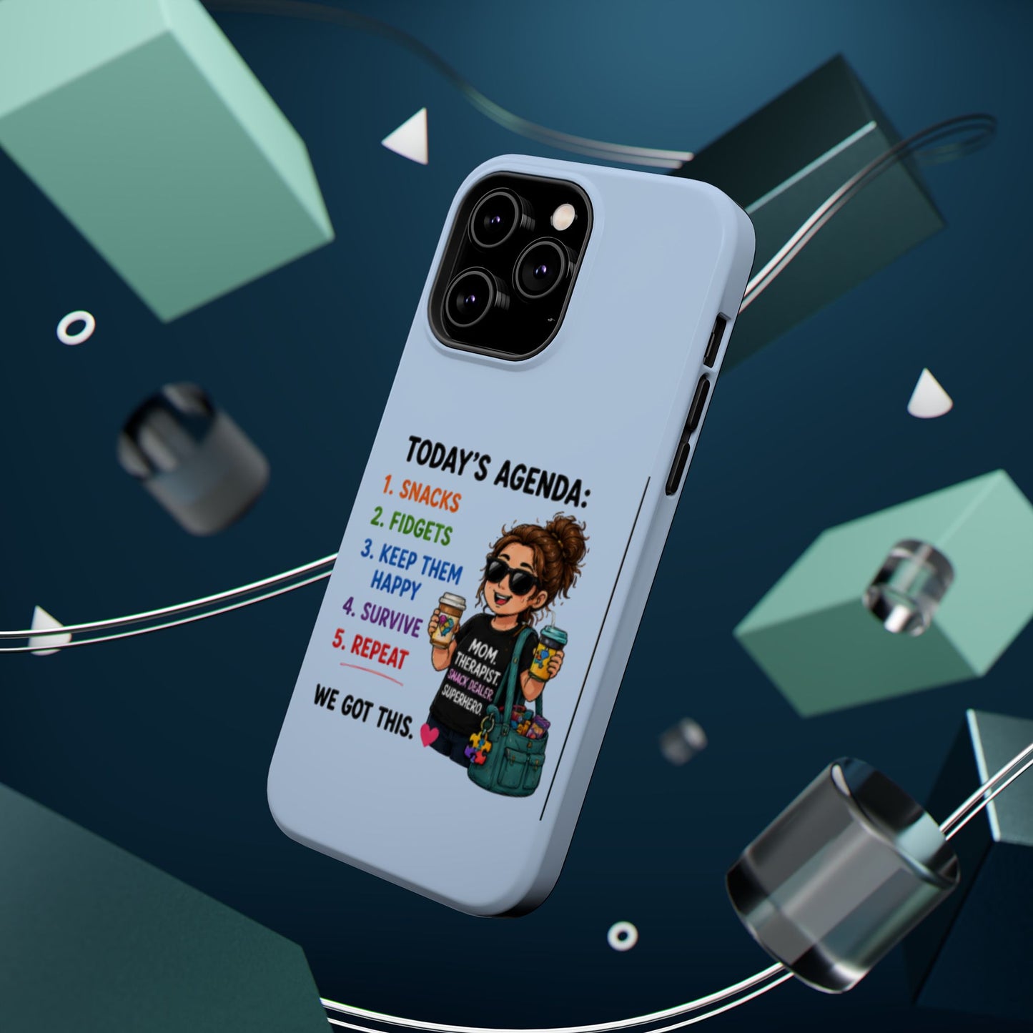 Nurse Mom Magnetic Impact-Resistant Phone Case — "Today's Agenda" Cute ER/Healthcare Gift - Geo Rocks The 'Tism