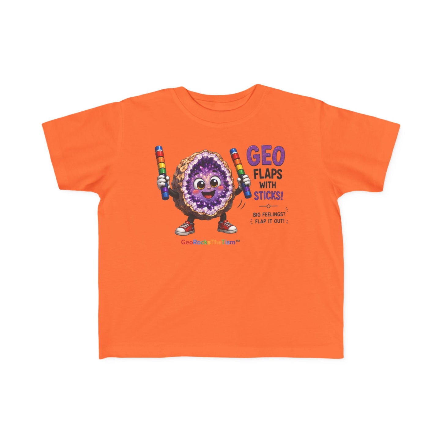 "Geo Flaps with Sticks" Stimming Geode Autism Self Sensory Regulation Toddler Tee