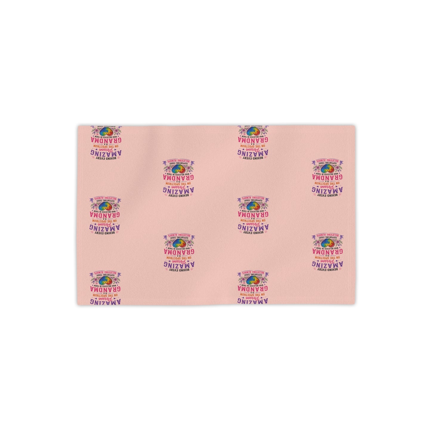 Beach Towel — Pink "Amazing Grandma" Patterned Tropical Sunset Design