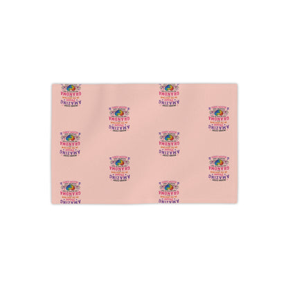 Beach Towel — Pink "Amazing Grandma" Patterned Tropical Sunset Design