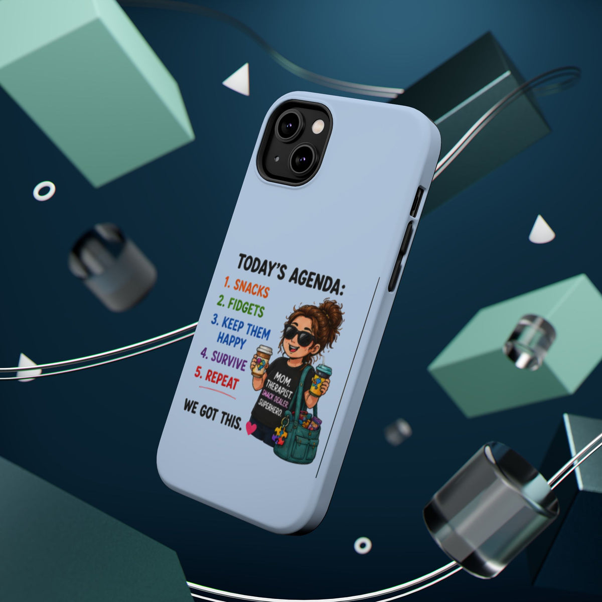 Nurse Mom Magnetic Impact-Resistant Phone Case — "Today's Agenda" Cute ER/Healthcare Gift - Geo Rocks The 'Tism