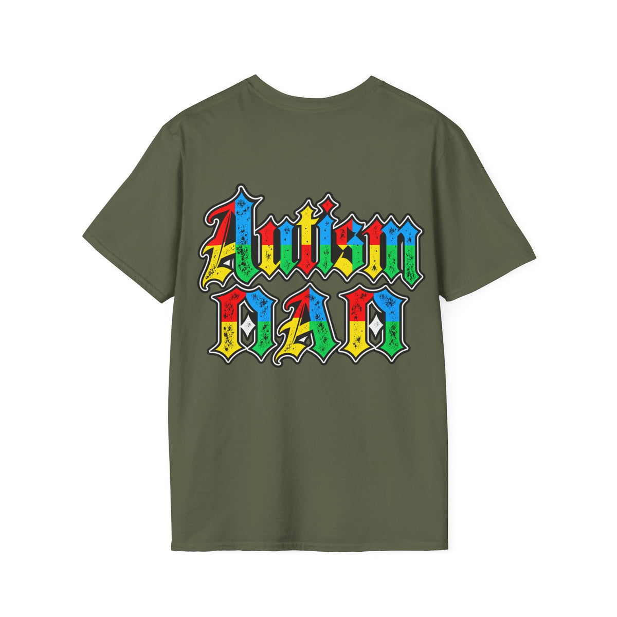 Autism Dad-Colorful Puzzle Pattern Support Tee