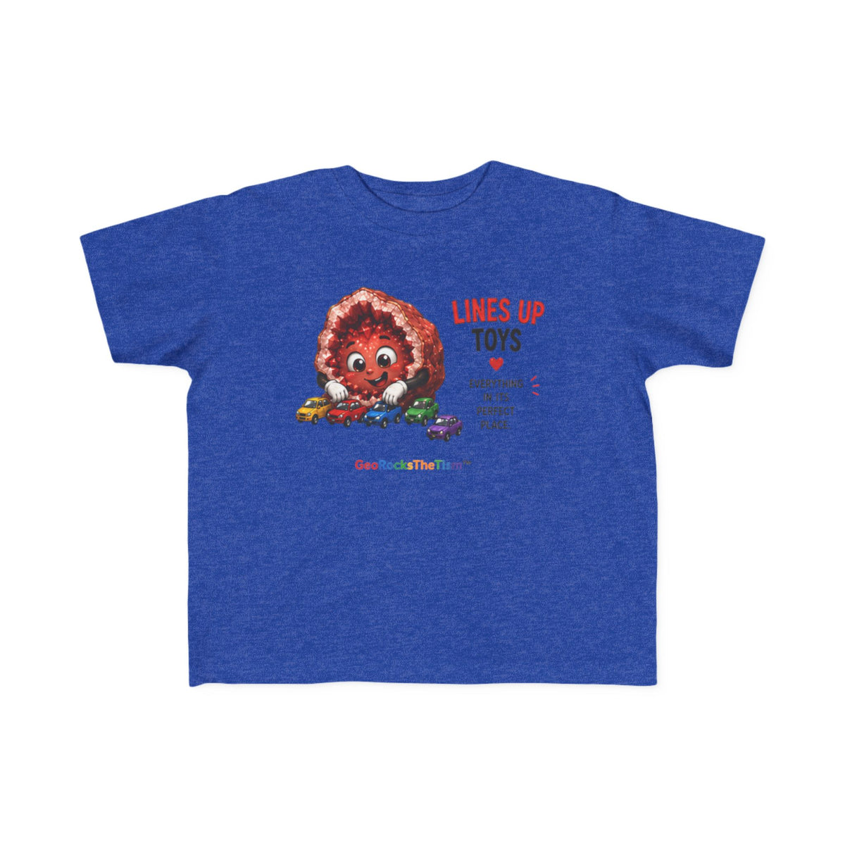 "Lines Up Toys" Stimming Geode Autism Self Sensory Regulation Toddler Tee - Geo Rocks The 'Tism