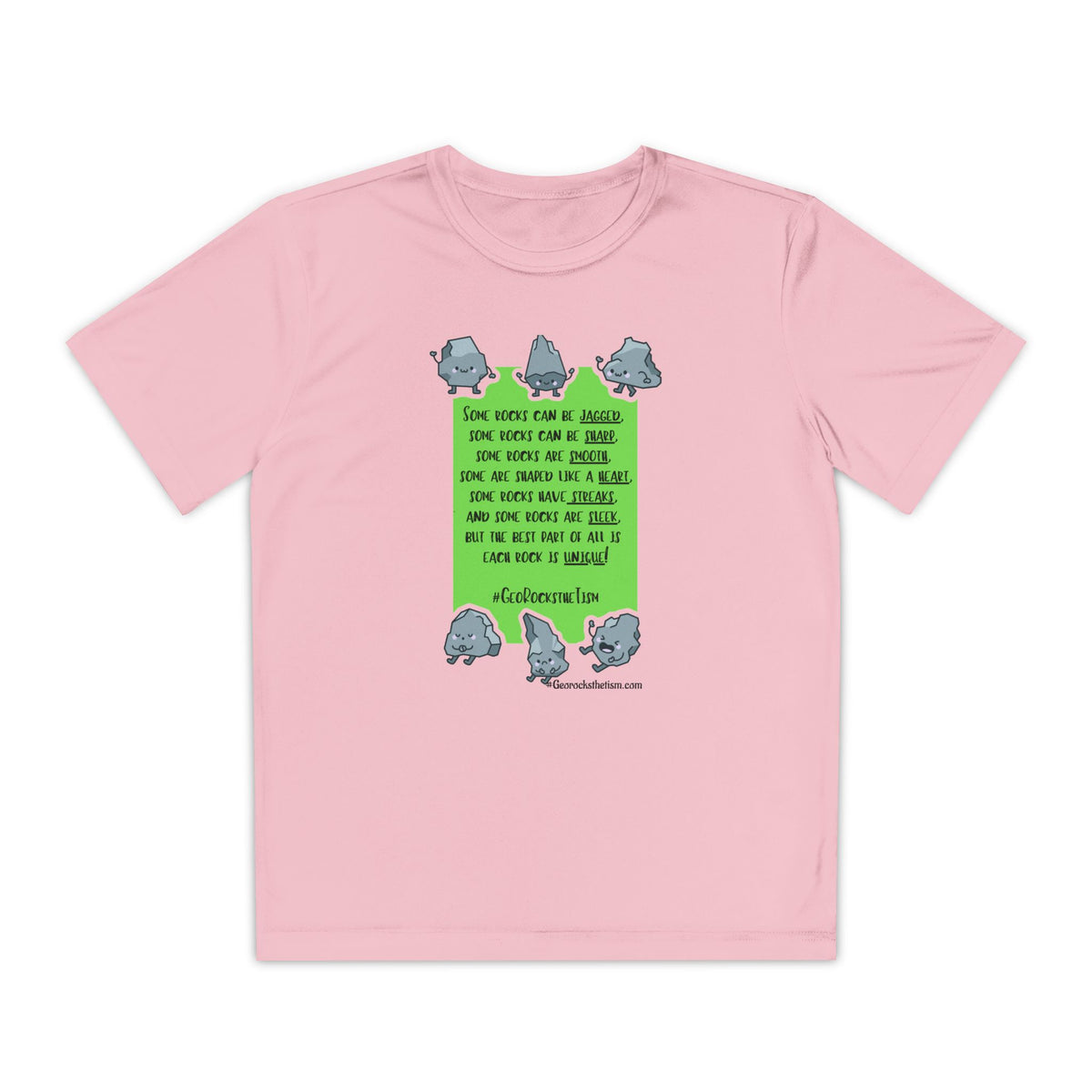 "Each Rock Is Unique" Youth Tee - Geo Rocks The 'Tism