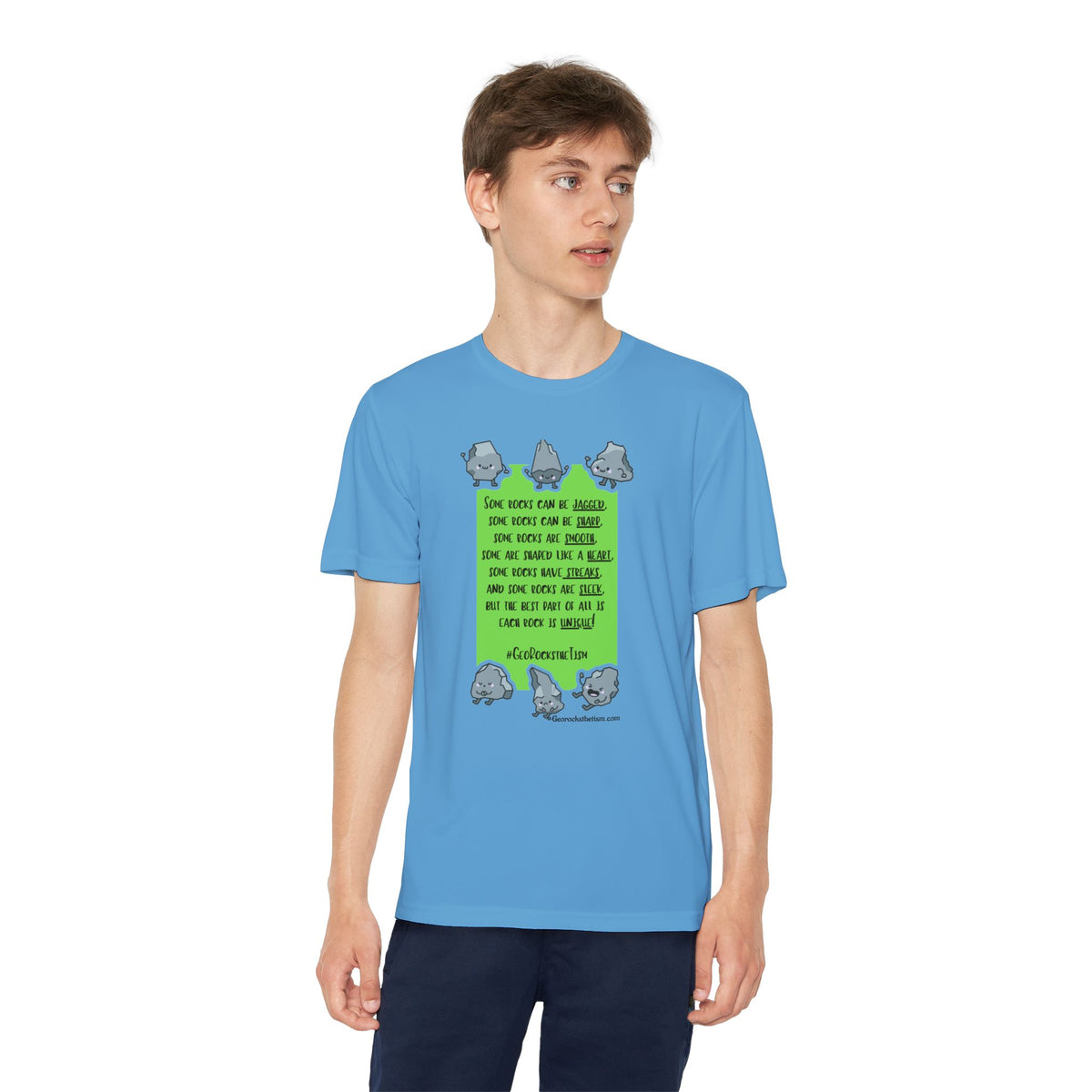 "Each Rock Is Unique" Youth Tee - Geo Rocks The 'Tism
