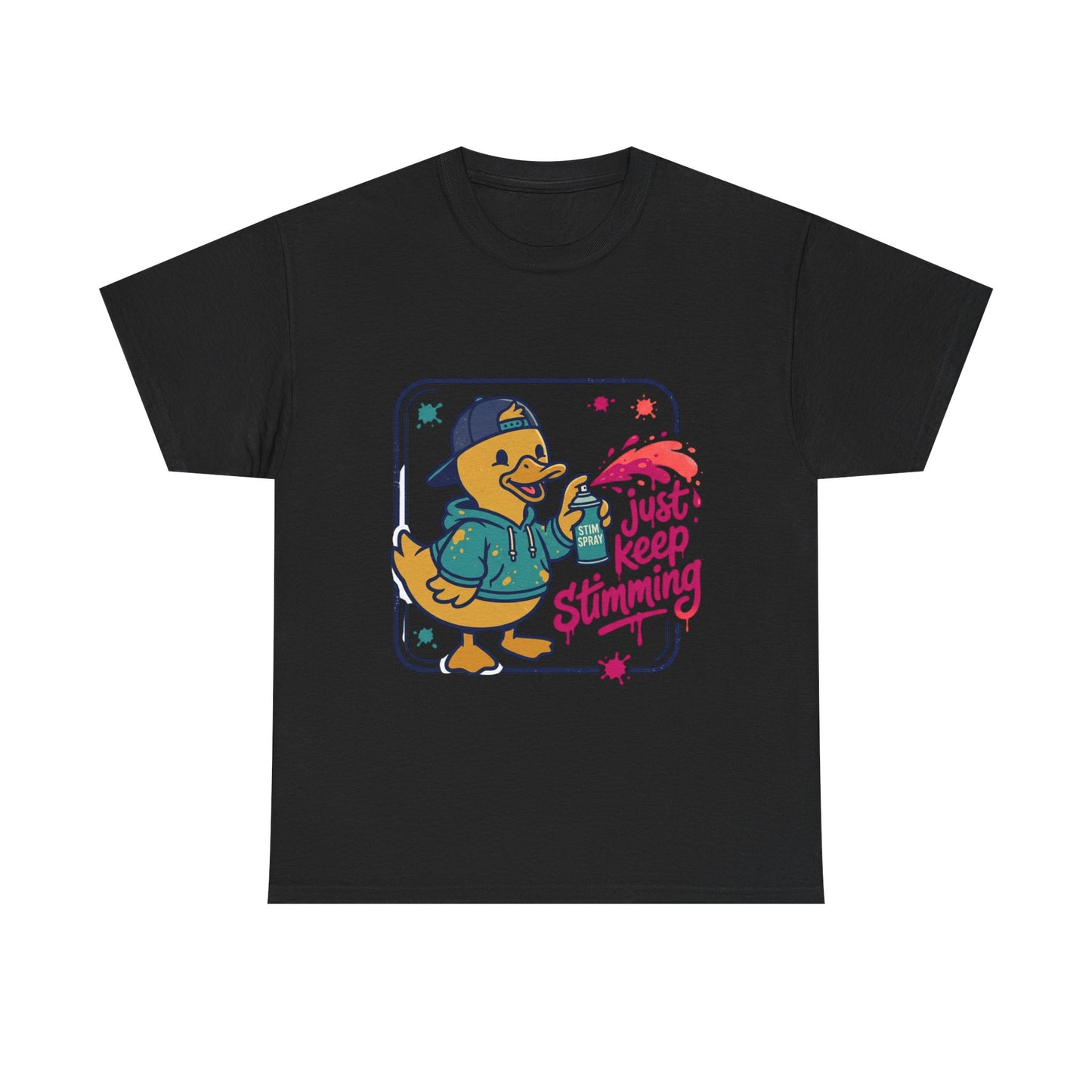 Graffiti Duck Tee-"Just Keep Stimming" Neurodiversity Awareness