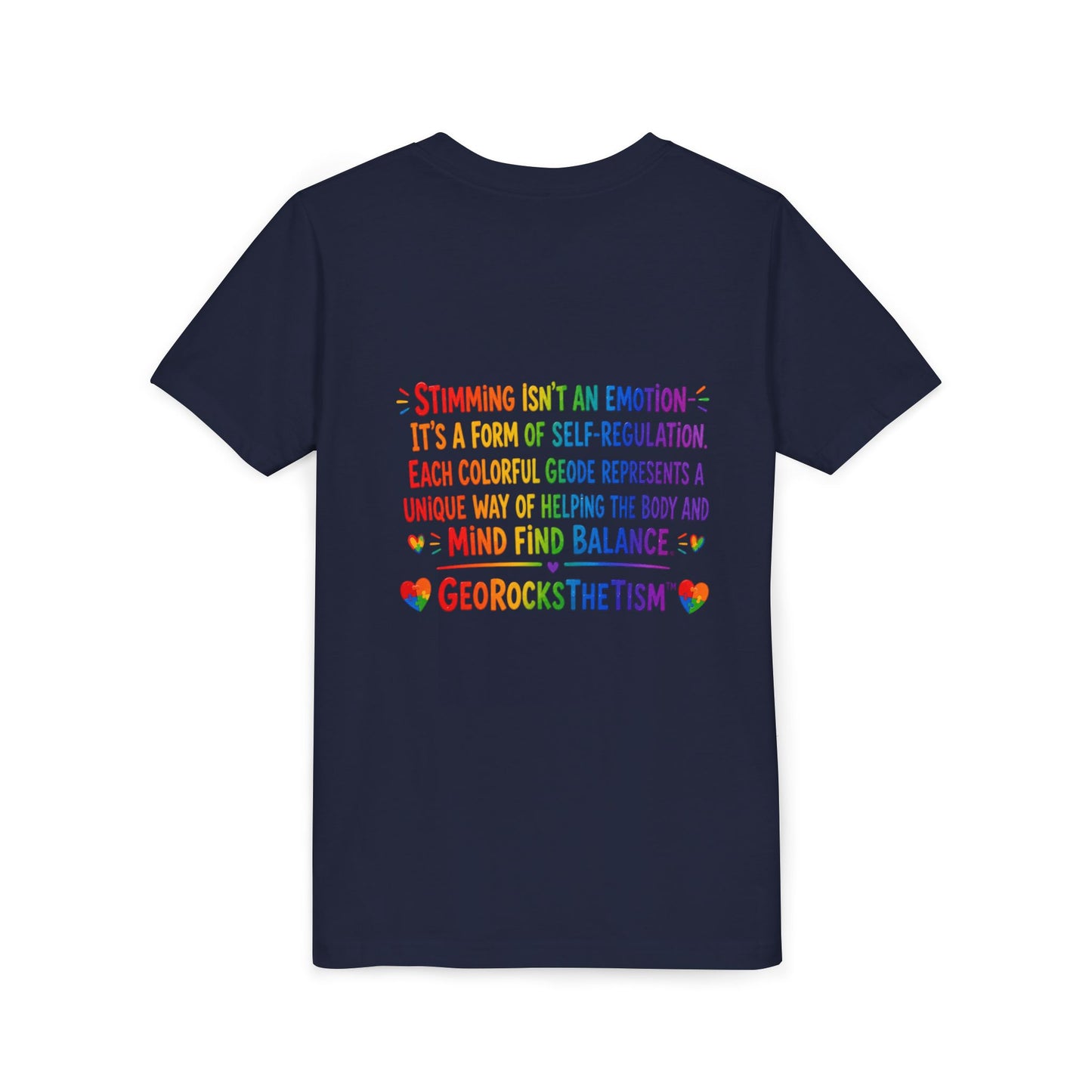 Stimming Colorful Geodes Education- Youth Tee