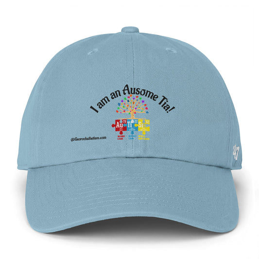 Autism Awareness Cap — "I am an Awesome Tia!" Embroidered Puzzle Tree Hat