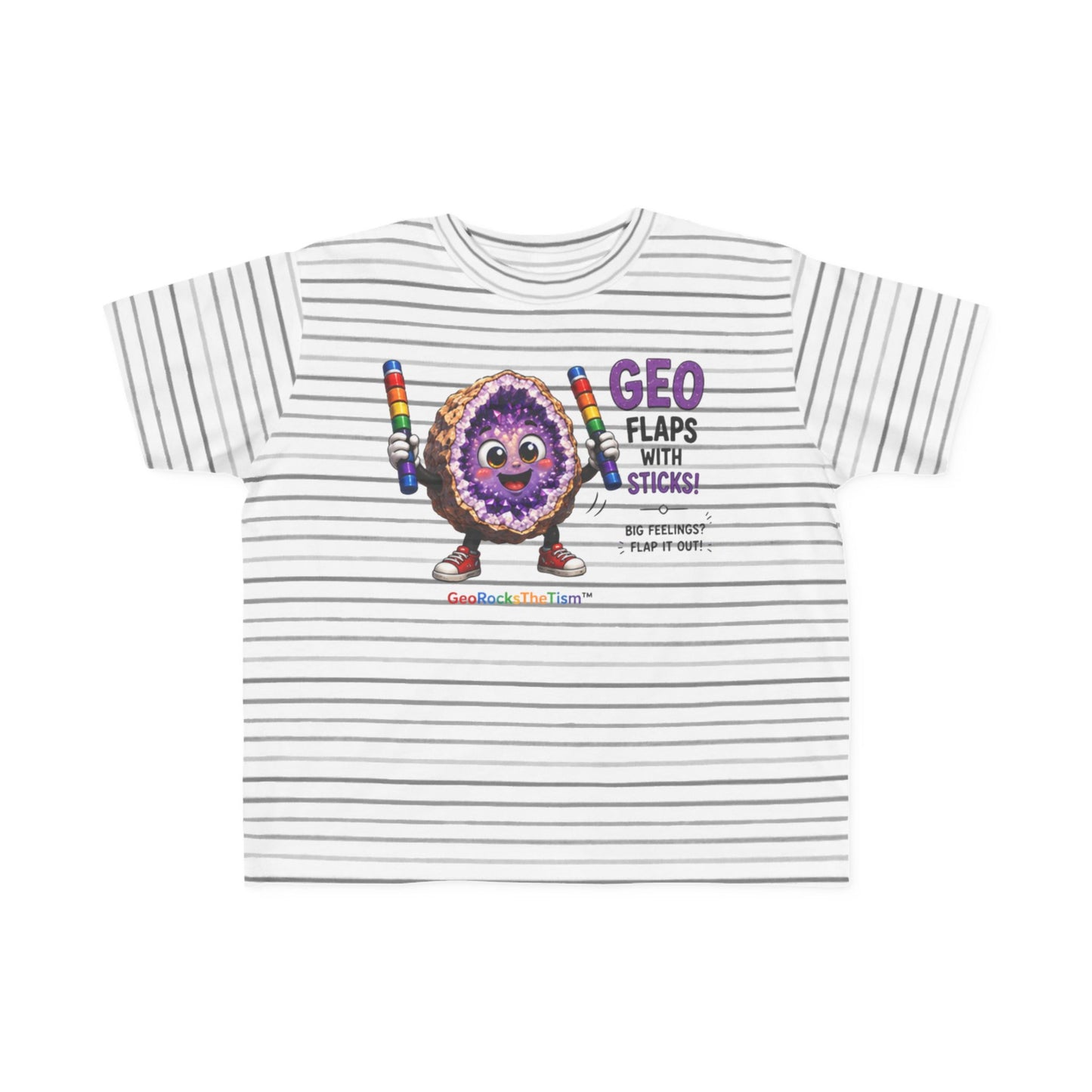 "Geo Flaps with Sticks" Stimming Geode Autism Self Sensory Regulation Toddler Tee
