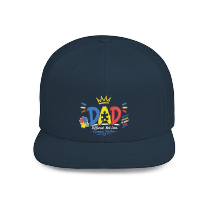 Dad Crown Flat Bill Snapback Hat – Colorful 'Dad' Graffiti Embroidered Cap for Father's Day - Geo Rocks The 'Tism