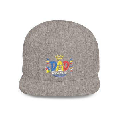 Dad Crown Flat Bill Snapback Hat – Colorful 'Dad' Graffiti Embroidered Cap for Father's Day - Geo Rocks The 'Tism