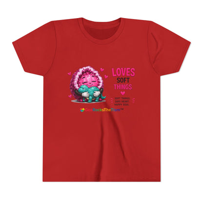 “Loves Soft Things” Stimming Geode -Autism Self Sensory Regulation Youth Tee